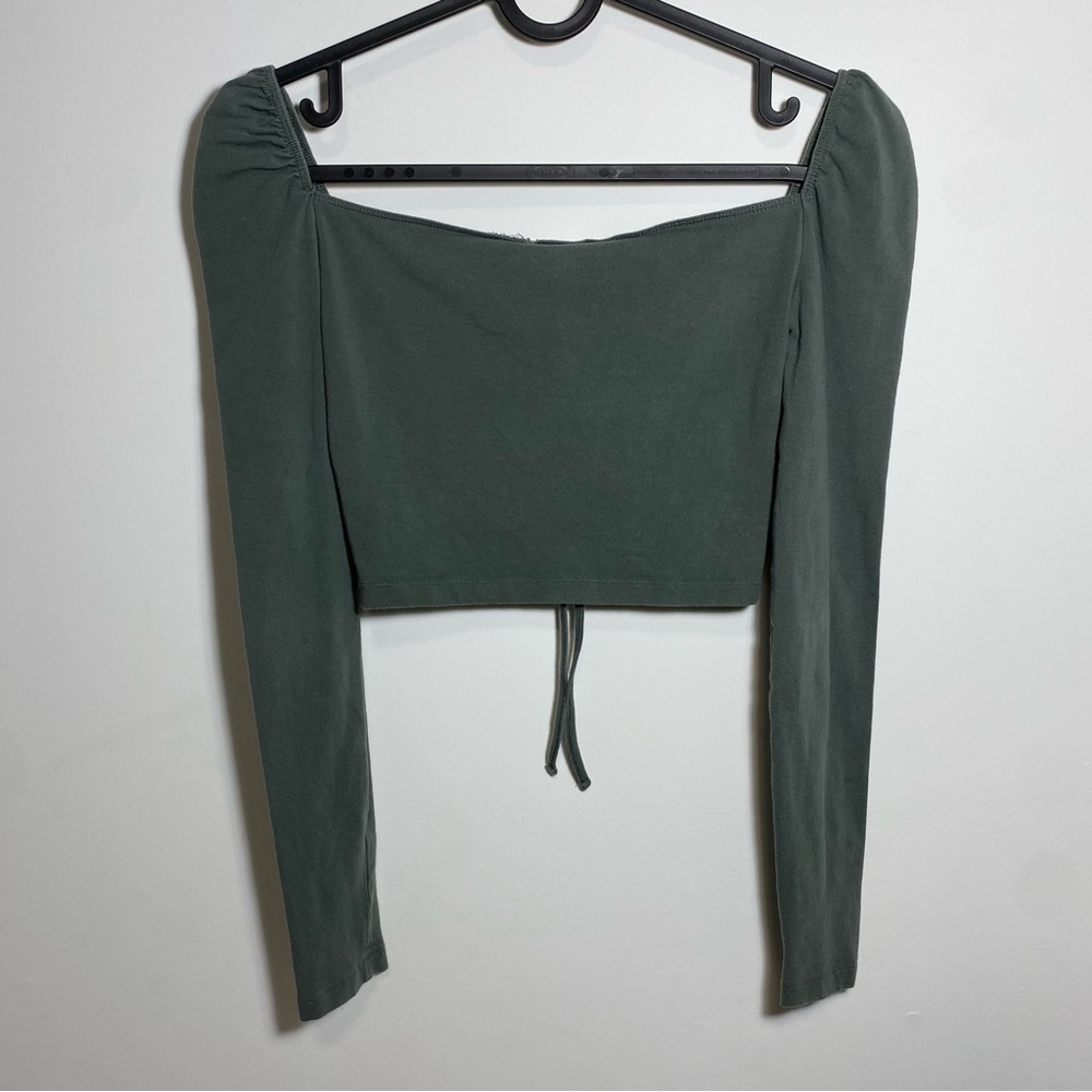 Tna 90s Malibu Longsleeve Crop Top in Green size XXS - Picture 6 of 10